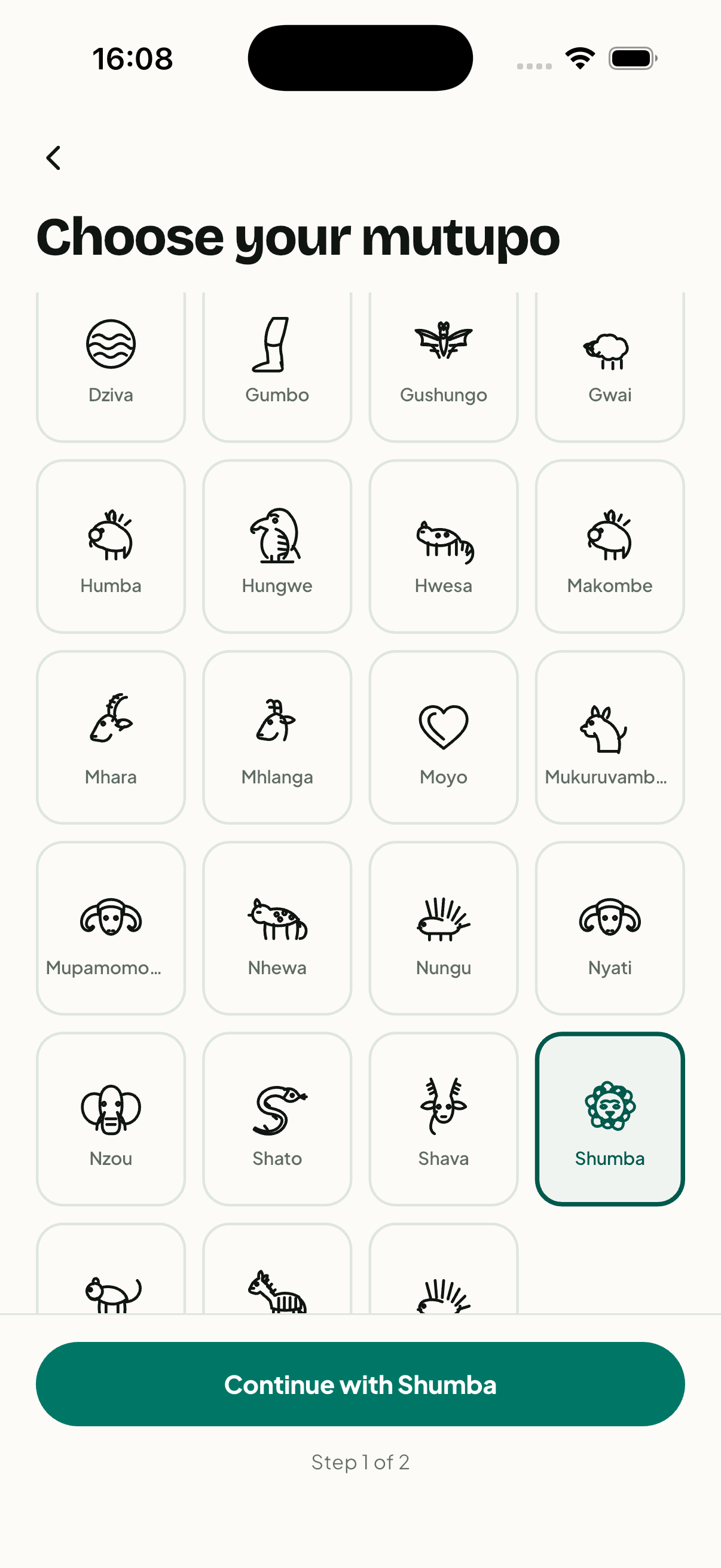 The totem picker grid
